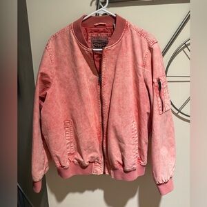 Levi's Coral Pink Acid Washed Bomber Jacket, Size 1X, Cotton, Y2K